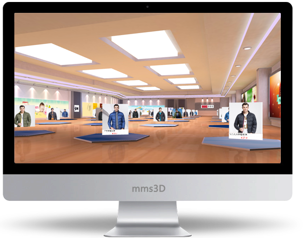 虚拟商城 动感灯光的三维购物中心虚拟店铺,集成c2c和o2o系统,在线